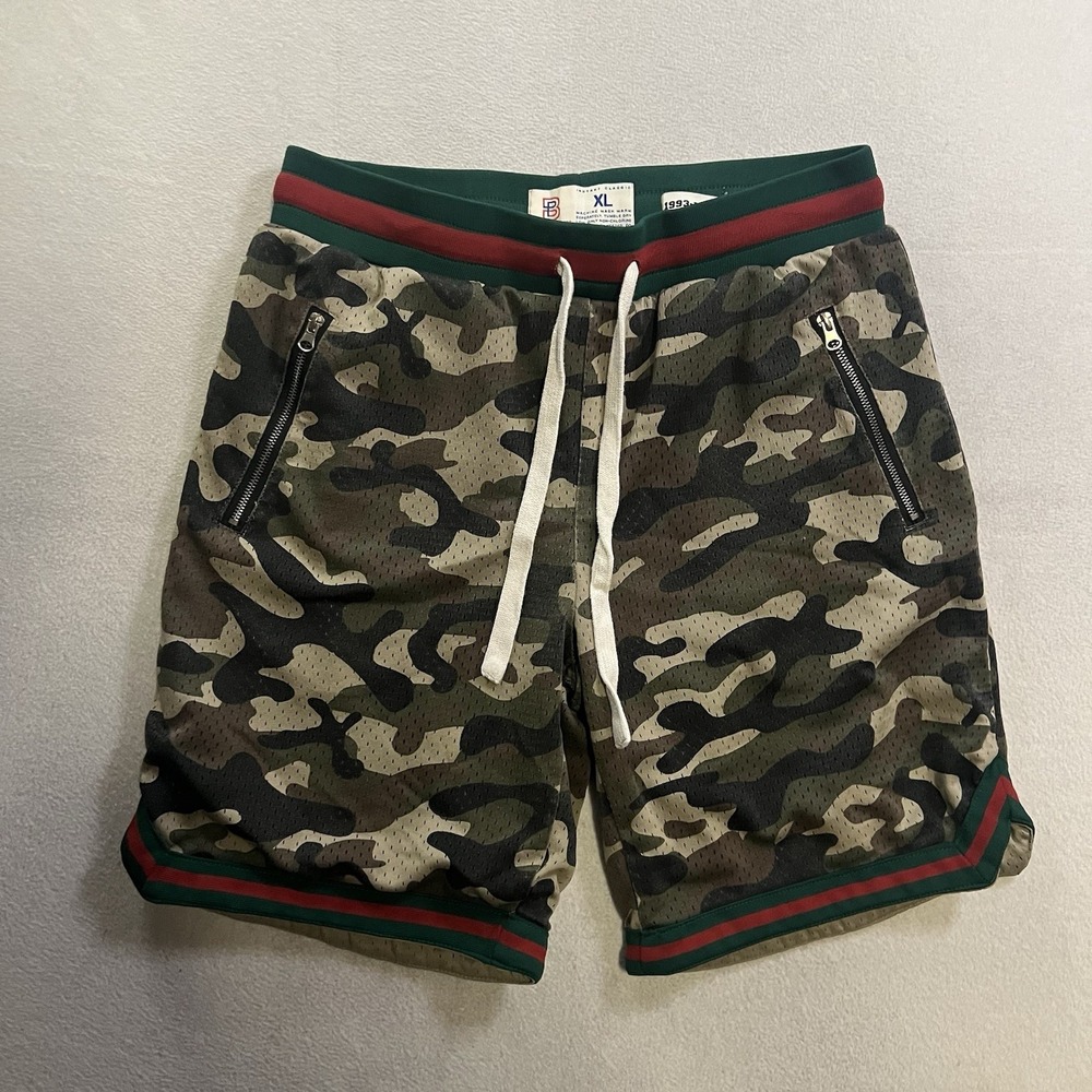 Bascom Projects Shorts Unisex 1993-XXV Green Camo  XL Modern Trendy Basketball